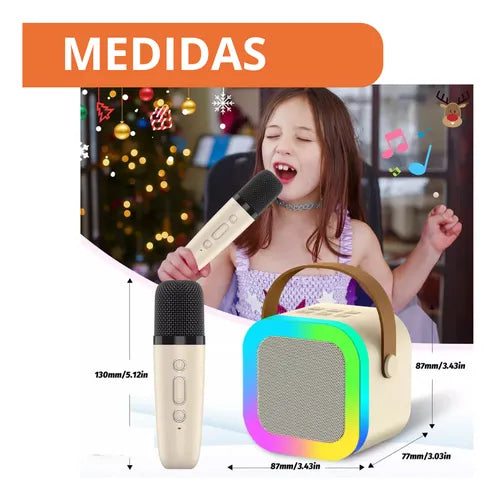 Parlante Karaoke K12 Bluetooth Luces RGB Con Micrófono - Rosado